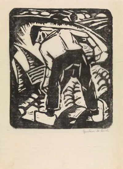 Potatisupptagaren eller bonden av Gustave De Smet