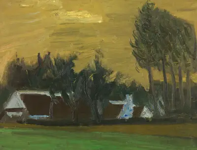 Landscape with Black Italian Poplars av Gustave De Smet