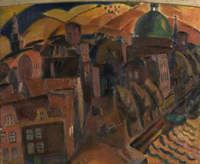 The Green Dome Church in Amsterdam av Gustave De Smet