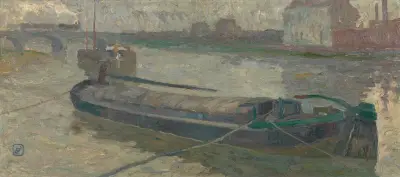 View of the Stropbrug in Ghent av Gustave De Smet