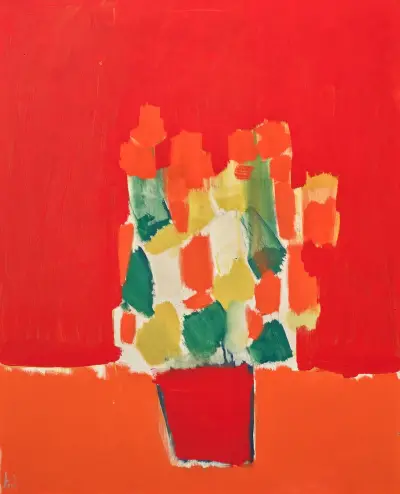 Fleurs rouges av Nicolas De Staël