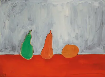 Fruits (Nature morte, poires, fond gris) av Nicolas De Staël