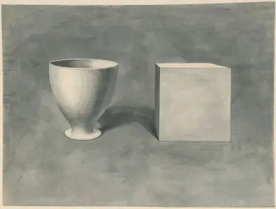 A bowl and a cube seen from the same point of view av David Humbert de Superville
