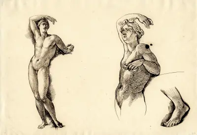 Apollino (Apollo Medici), helfigur, övre kroppsdelen och vänster fot av David Humbert de Superville