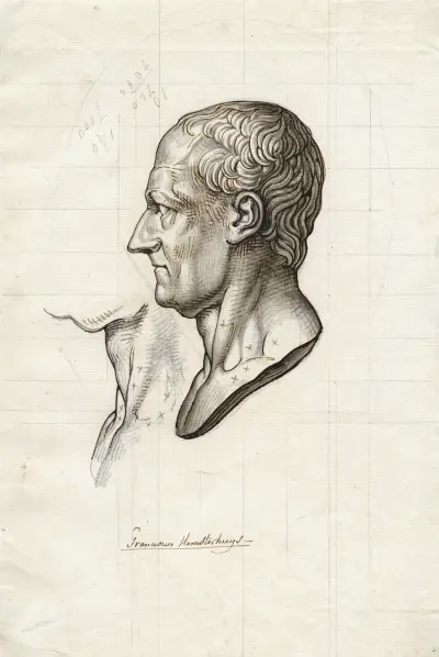 F. Hemsterhuys, byst åt vänster av David Humbert de Superville