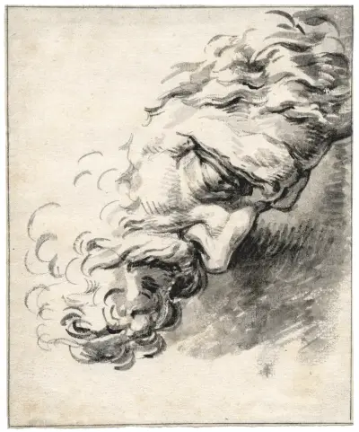 Huvudet av Hercules Farnese, sett i profil av David Humbert de Superville