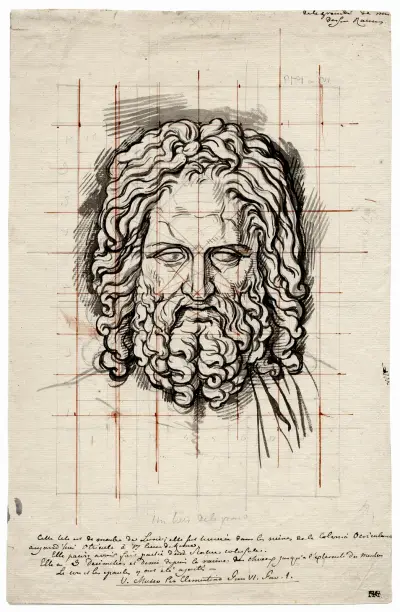Huvud av Zeus Otricoli av David Humbert de Superville