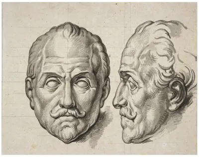 Kopia av Willem van Oranje, en face och i profil: skulptur av David Humbert de Superville