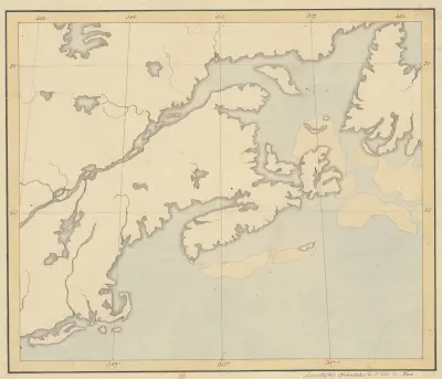 Karta över Nova Scotia och Saint Lawrenceviken av David Humbert de Superville
