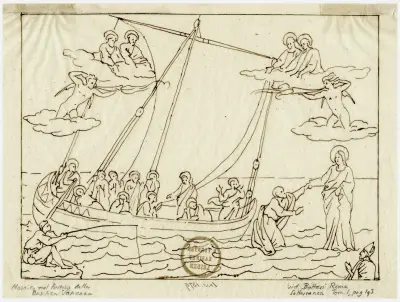 ‘Navicella di S. Pietro’: mozaïek Basilica Vaticana av David Humbert de Superville