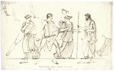 Orestes räddar Hermione från Menelaos av David Humbert de Superville