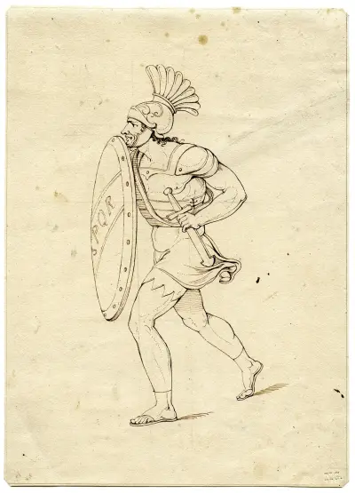 Soldat med svärd och sköld av David Humbert de Superville