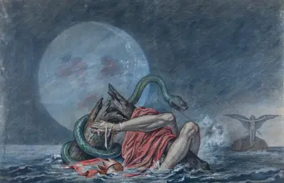 The Flood, the last of the giants destroyed av David Humbert de Superville
