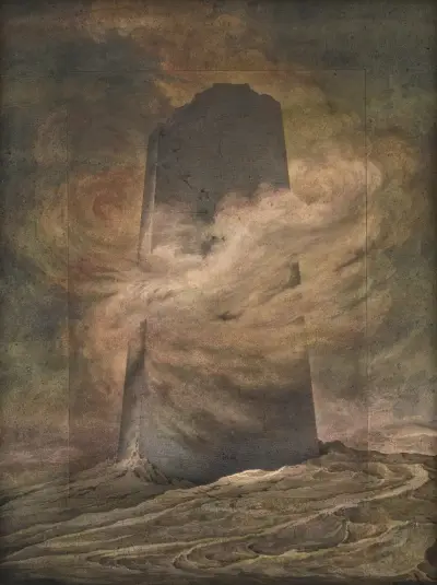 The ruinous tower of Babel av David Humbert de Superville