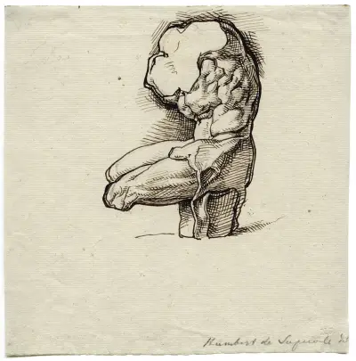 The Torso Belvedere, seen from aside av David Humbert de Superville