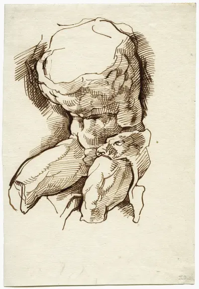 Der Torso Belvedere, Dreiviertelansicht von David Humbert de Superville