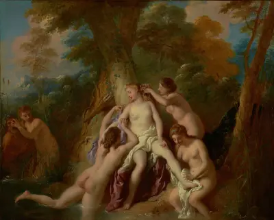 Diana and Her Nymphs Bathing av Jean-François de Troy