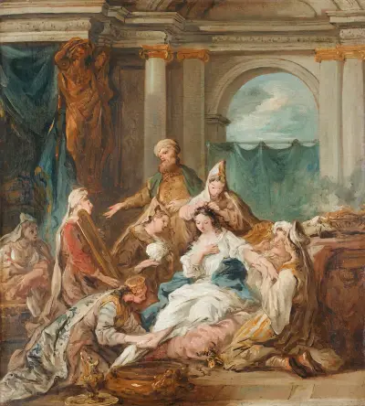 Esther at her toilet av Jean-François de Troy