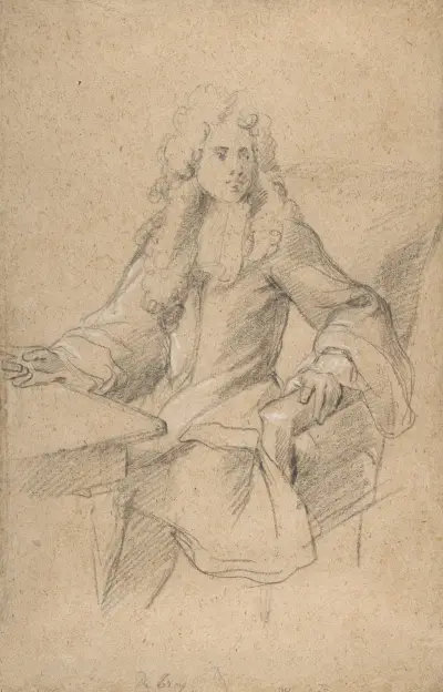 Sittande gentleman vid ett bord av Jean-François de Troy