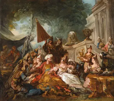 Oriental scene or Esther’s banquet av Jean-François de Troy