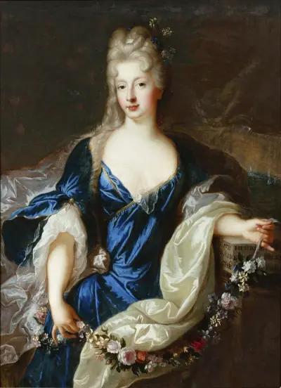 Porträtt av Suzanne-Henriette de Lorraine-Elbeuf, hertiginna av Mantoue-Gonzague av Jean-François de Troy