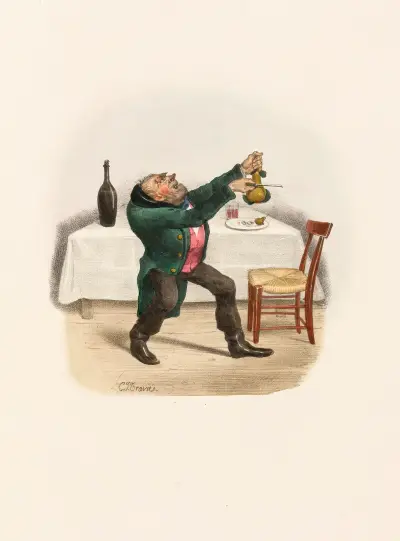 Ah scélérate de poire pourquoi n’es tu pas une vérité av Charles-Joseph Traviès de Villers