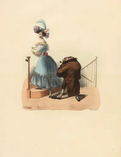 Dis donc farceuse.. Tu d’meures bien haut. av Charles-Joseph Traviès de Villers