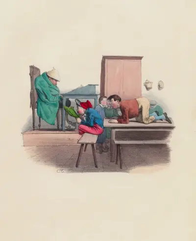 Ecole de Mr. Mayeux av Charles-Joseph Traviès de Villers