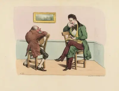 Faites-moi ressemblant.. ces farceurs me font toujours en caricature.. ça me vexe nom de Dieu av Charles-Joseph Traviès de Villers