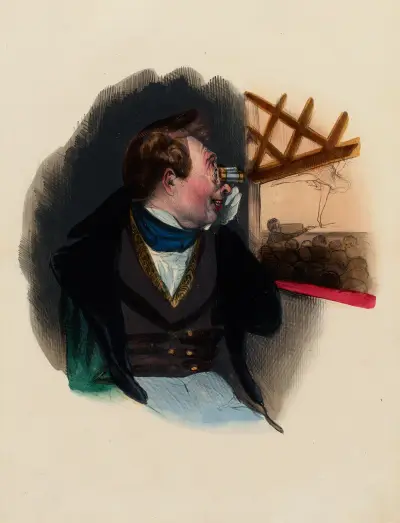 La loge grillée. The box grated av Charles-Joseph Traviès de Villers