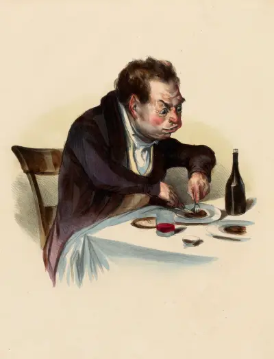 Le bon morceau. A Tidbit. av Charles-Joseph Traviès de Villers