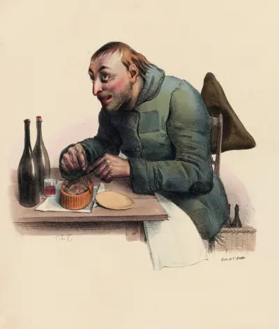 Tiggaren hemma hos sig av Charles-Joseph Traviès de Villers