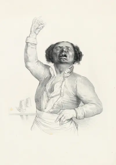Här är den för 2 sous, den botar liktornar och bevarar tänderna av Charles-Joseph Traviès de Villers