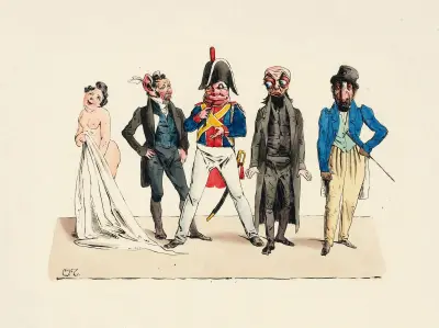 Die fünf Sinne von Charles-Joseph Traviès de Villers