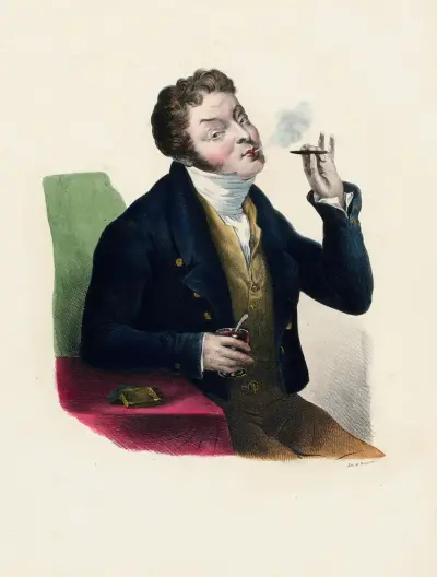 Den utmärkta cigarren av Charles-Joseph Traviès de Villers