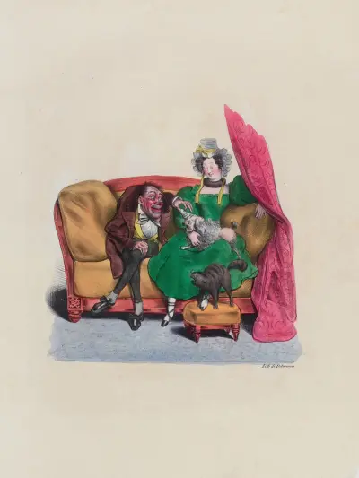 Mayeux als Verführer von Charles-Joseph Traviès de Villers