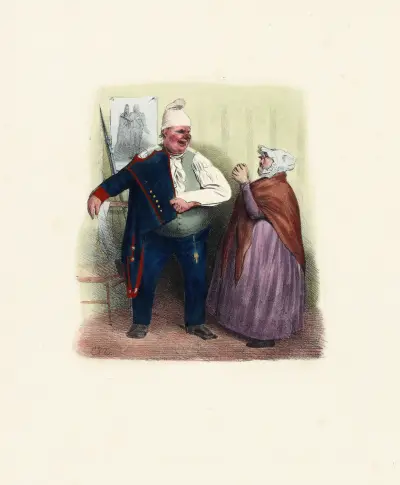 Min lilla ängel. Jag vill inte att du ska vara så rörlig av Charles-Joseph Traviès de Villers