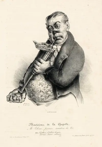 Herr Lebeau, erster Posaunist des Königs von Charles-Joseph Traviès de Villers