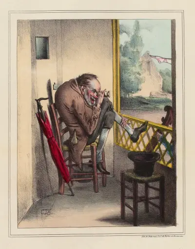Mr. Mahieu à l’Opéra. Dieu de Dieu.. C’est elle.. Femme adorable Enfin je te retrouve av Charles-Joseph Traviès de Villers