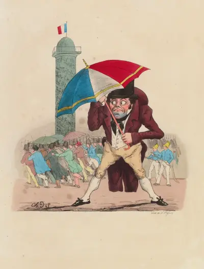 Mr Mayeux vid ceremonin den 10 maj 1831 av Charles-Joseph Traviès de Villers