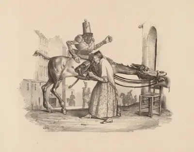 Herr Mayeux till häst av Charles-Joseph Traviès de Villers