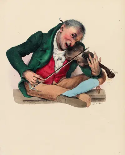 Herr Mistigris, violinlärare, danslärare och orkesterledare av Charles-Joseph Traviès de Villers