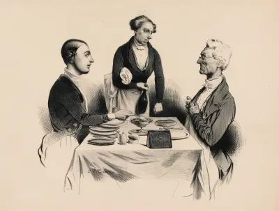 En skurk till brorson. Nr 1. Champagne frappé pour ordinaire. Är det inte min farbror? av Charles-Joseph Traviès de Villers