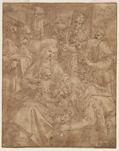 Adoration of the Magi av Maerten De Vos