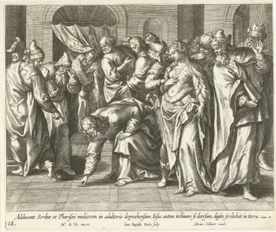 Christ and the Adulteress av Maerten De Vos