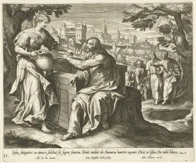 Kristus och den samaritiska kvinnan av Maerten De Vos