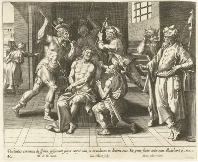 Kristus korunován trnovou korunou, Maerten De Vos