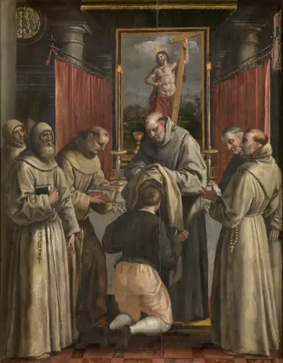 Saint Didacus Receives the Orderly Robe av Maerten De Vos