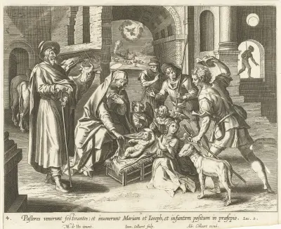 The Adoration of the Shepherds av Maerten De Vos