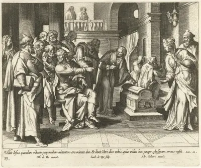 Štědrost chudé vdovy, Maerten De Vos